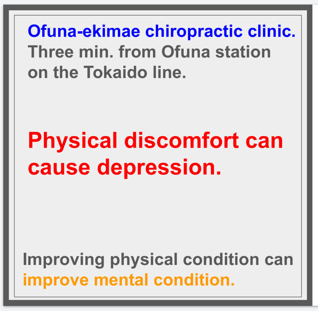 Physical discomfort can cause depression. ^^;