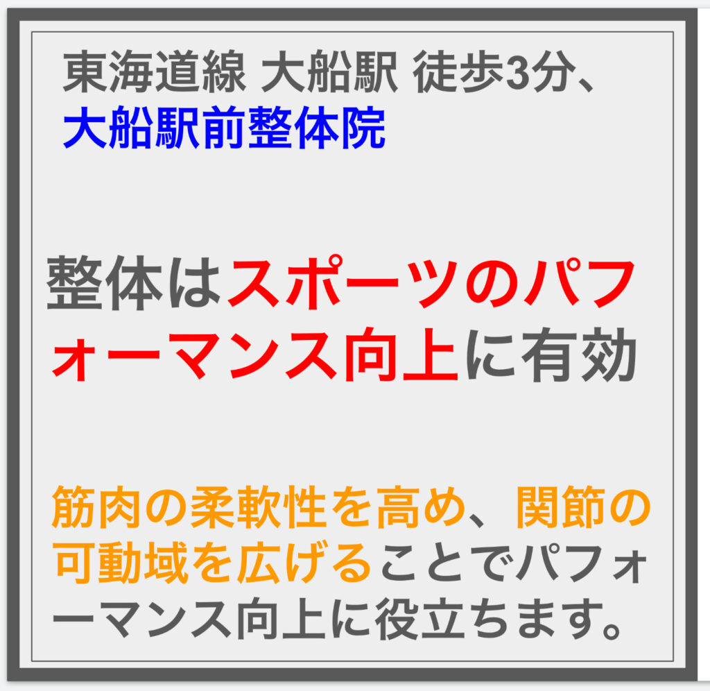 整体はスポーツのパフォーマンス向上に有効です。^^