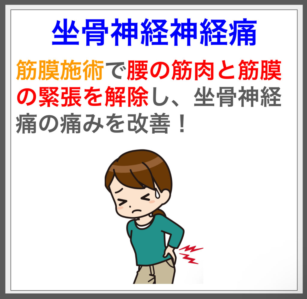 坐骨神経痛の痛みを筋膜施術で改善！^^