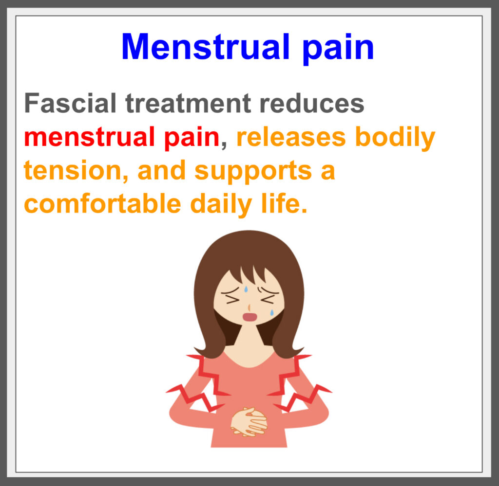 Fascial treatment alleviates menstrual pain.