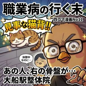 【 四コマ漫画 No11 】整体師の「職業病」あるある！？😅