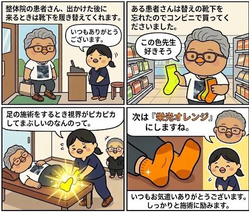 蛍光色の靴下