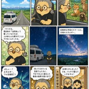 星空とキャンピングカー